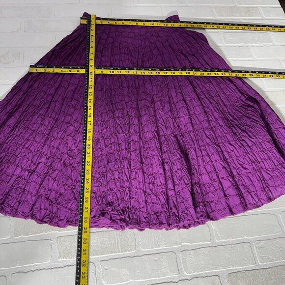 Charles Nolan Midi Skirt Womens 4 Purple Broomstick Embroidered Peasant Boho‎ - Picture 2 of 11